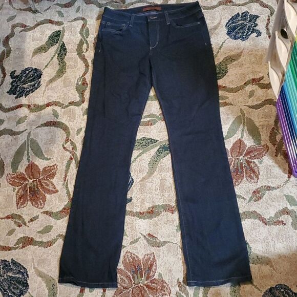 Joe's Curvy Mini Boot Cut Mid Rise Jeans Size 30 Everleight Dark Wash Skinny Leg - Picture 3 of 13